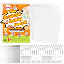 225PCS Printable Shrinky Dink Sheets Keychains Kit with 25 Printable Shrink P...