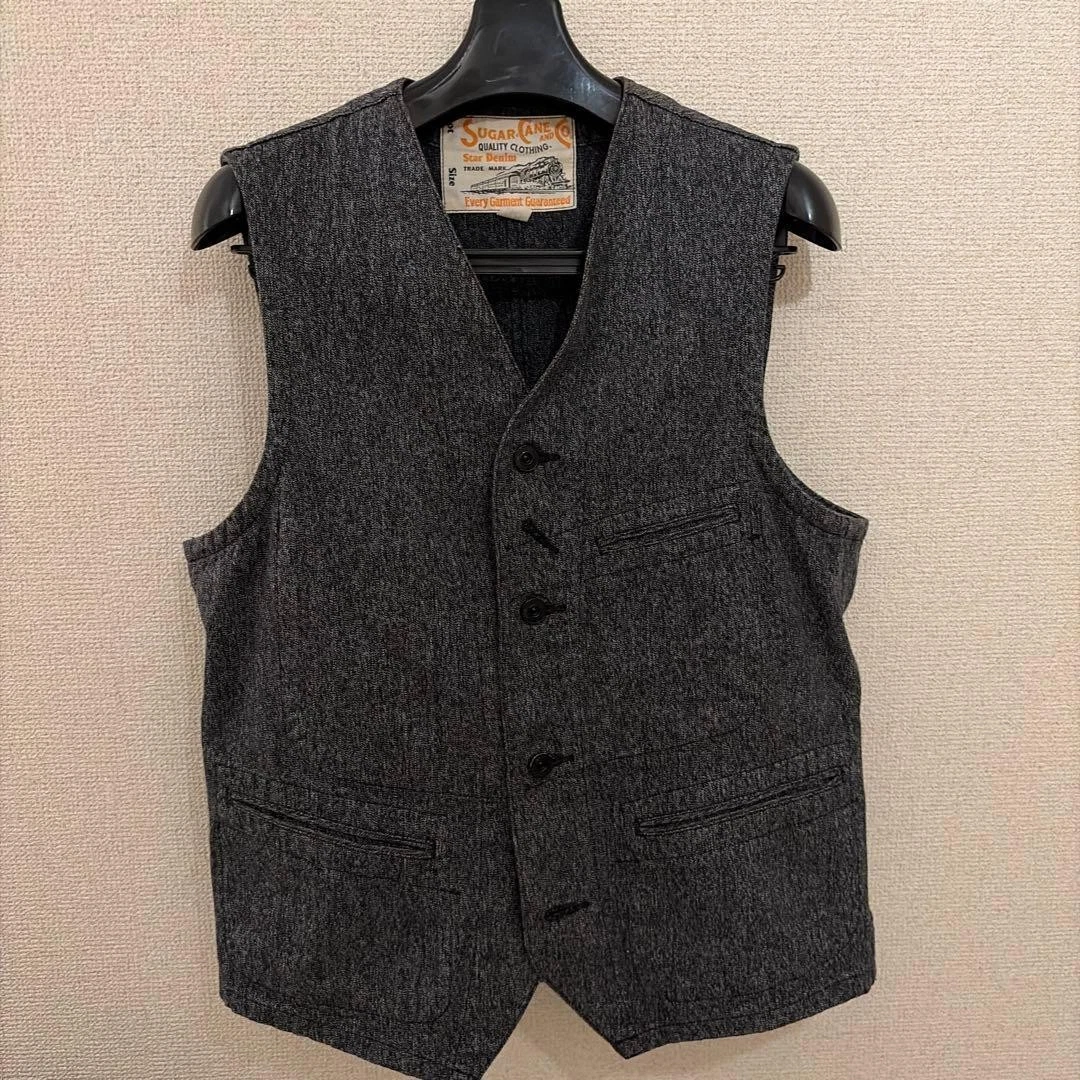 トップス SUGAR CANE CONVERTED VEST BLACK Sugar Cane Vests for Men | eBay