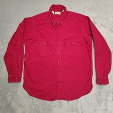 Vintage LL Bean Shirt Mens 16 Medium Red Cham...