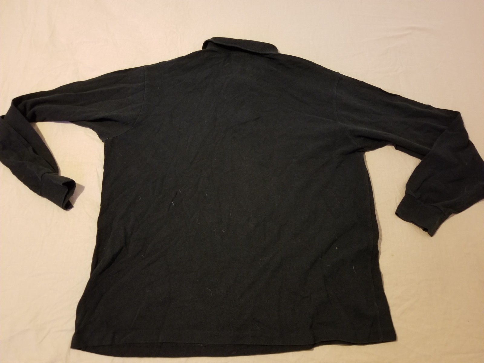 Mens Lacoste Polo Shirt 6 L Large Black Cotton Long Sleeve thumbnail 4