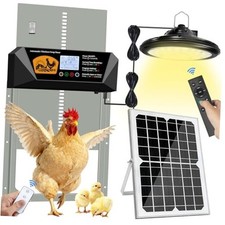 Extra Large Automatic Chicken Coop Door Solar Door  Solar Panel  1 Light
