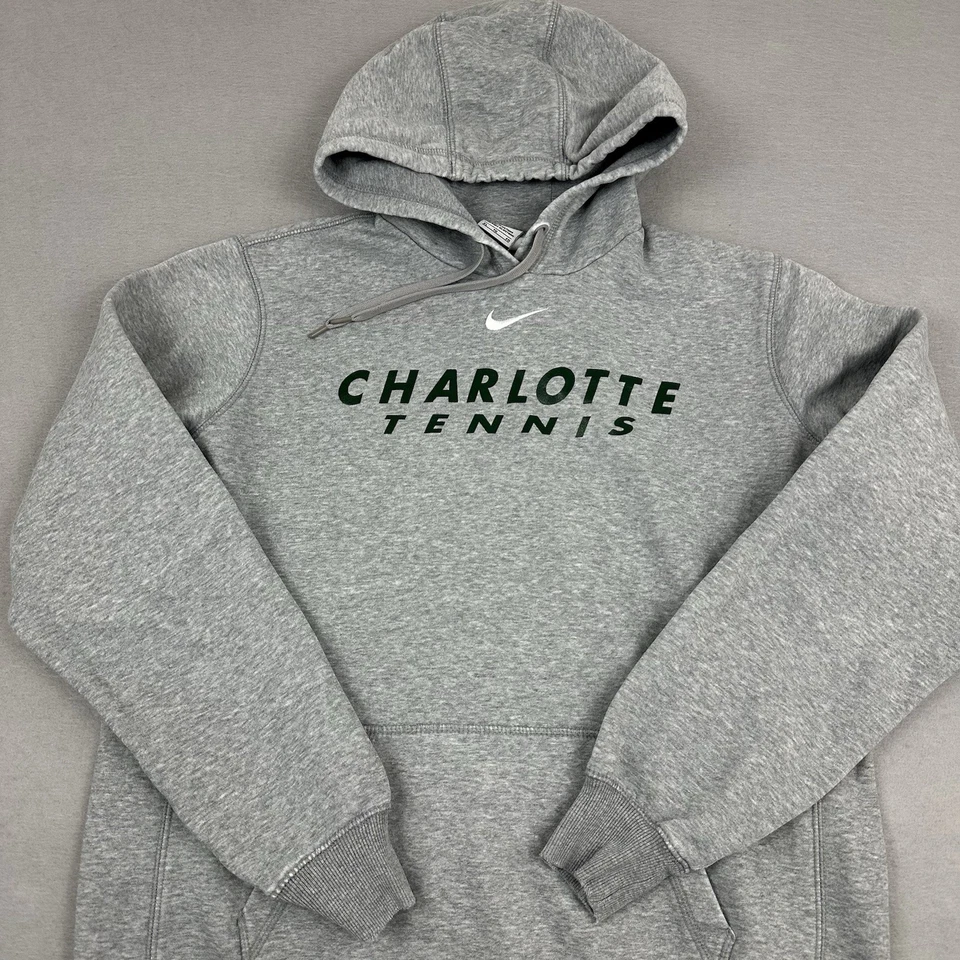 Charlotte 49ers Sudadera con Capucha Hombres XL Gris Nike Center Swoosh Tenis Pullover Sudadera Foto 2 de 4