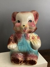 RARE 1950S AMERICAN BISQUE HAND PAINTED TEDDY...