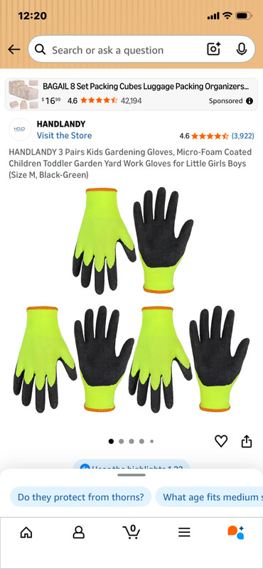 HandLandy Gardening Gloves for Kids Size 2