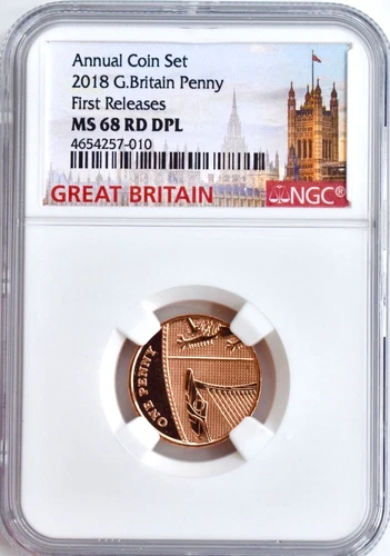 2018 1p One Pence NGC MS68 RD DPL Great Britain Coin UK Top Population Penny