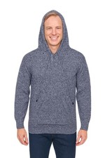 MEN HANDMADE ANDEAN ALPACA GRAY PULLOVER HOODIE SZ M