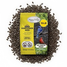 Happy Wings Black Oil Sunflower Seeds Wild 15 Pound (Pack of 1),
