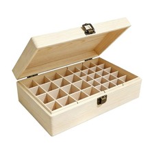 Kiefernholz-&Auml;therische-&Ouml;le-Box mit F&auml;chern Nat&uuml;rlich f&uuml;r Bad