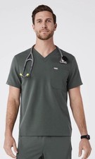 Figs Shirt Mens M Green Leon Technical Collection Scrub Top