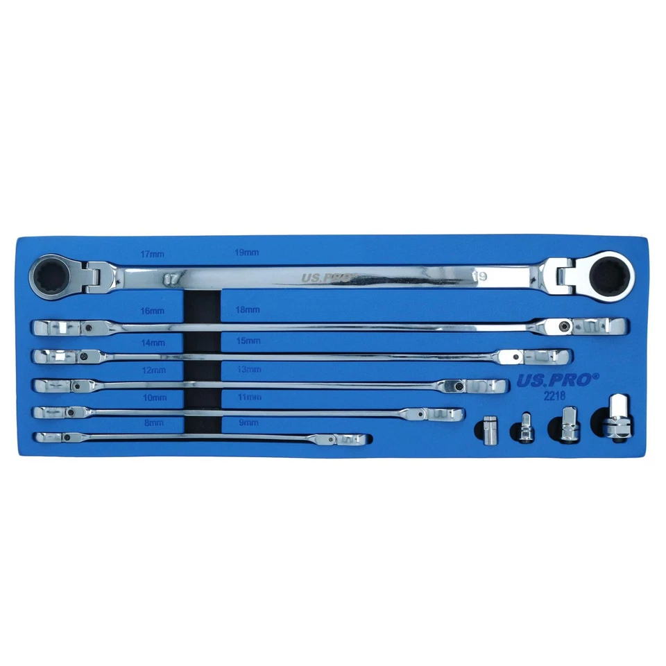 Juego de llaves de trinquete de cabeza flexible de doble extremo extra largo ... - Imagen 2 de 4