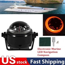 Marine Led Navigation Compass For Sail Ship Vehicle Car Boat Black Electronic Marine Led Navigation Compass For Sail Ship Vehicle Car Boat Black Electronic