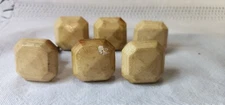 Reclaimed lot of 6 Bakelite Plastic Bone ? knobs hardware Deco drawer pull LOT24