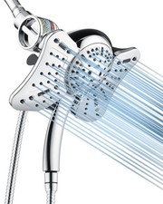 GRICH 2.5GPM Shower Head with Handheld Spray Combo: 2 in 1 2.5 GPM, Silver