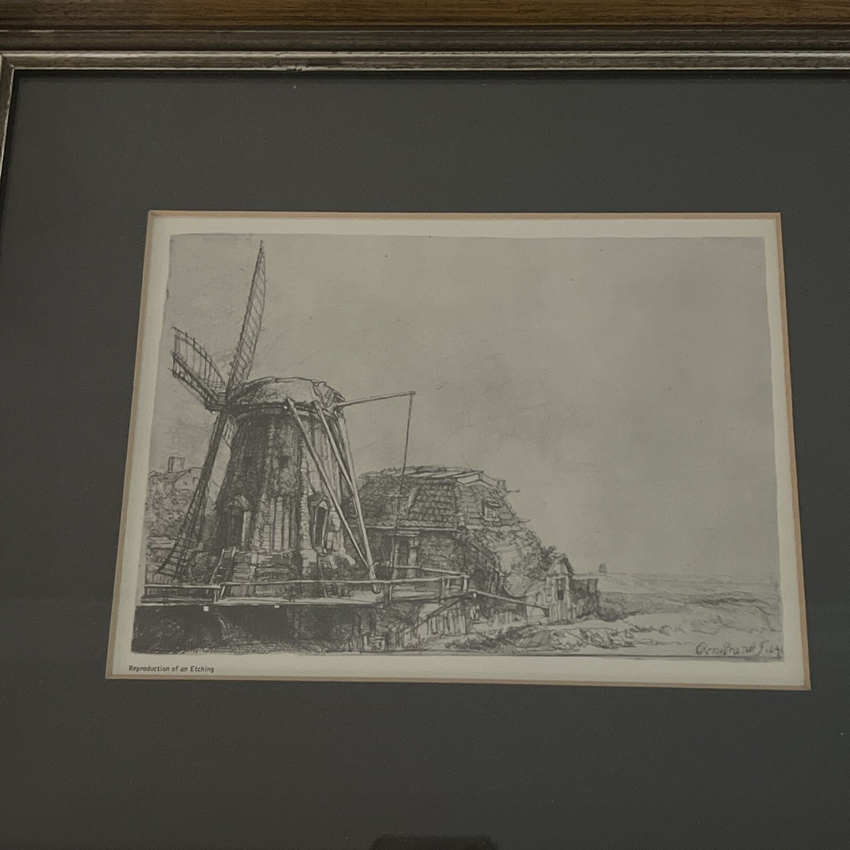 レンブラント・ファン・レイン　風車The windmill 銅版画　エッチング レンブラント・ファン・レイン風車The windmill 銅版画エッチング