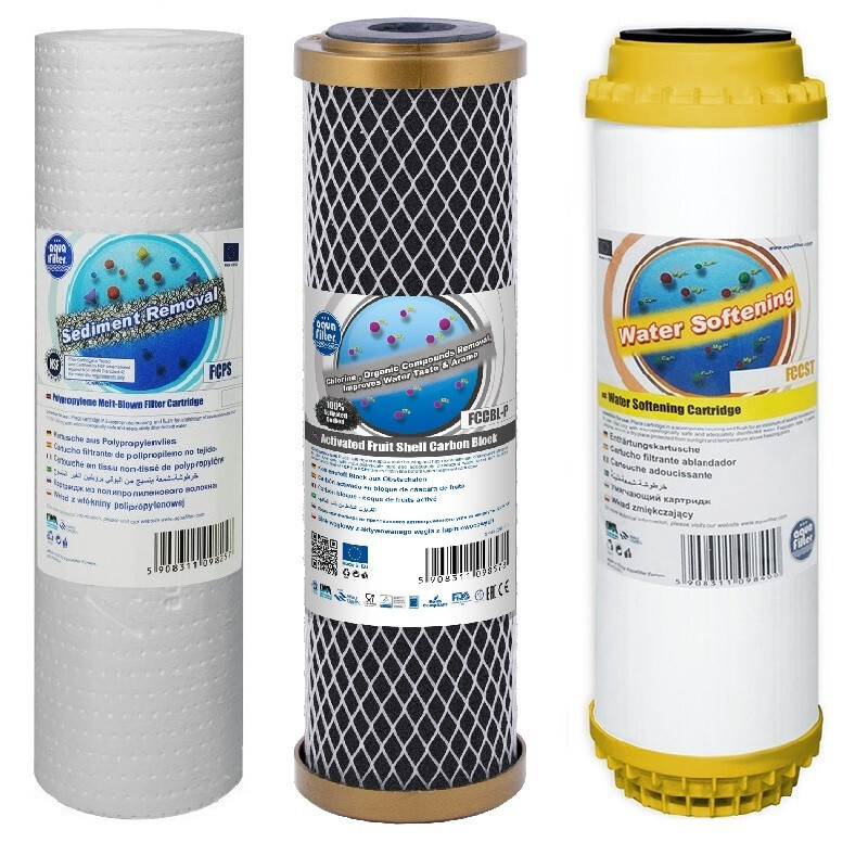 Aquafilter Set of 3 Replacement Filters Whole House Water Purifier Softening 10""