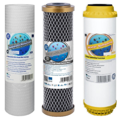 Aquafilter 3er Set Ersatzfilter Ganzes Haus Wasseraufbereiter Enthärtung 10''