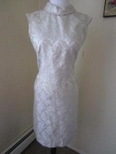 Vintage 1950's 2 Piece Skirt Top Set Light Green Rose Damask Cotton Blend XS S