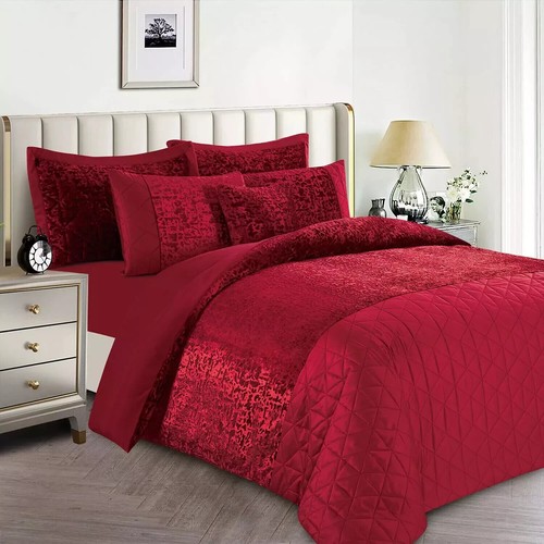 Crushed Velvet Duvet Quilt Cover Bedding Set with Pillowcases – All UK Sizes - Picture 8 of 22