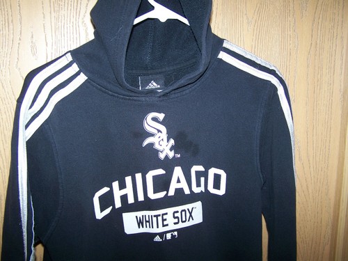 CHICAGO WHITE SOX ADIDAS PULLOVER HOODIE BLACK YOUTH M 10/12 MLB - Picture 3 of 4