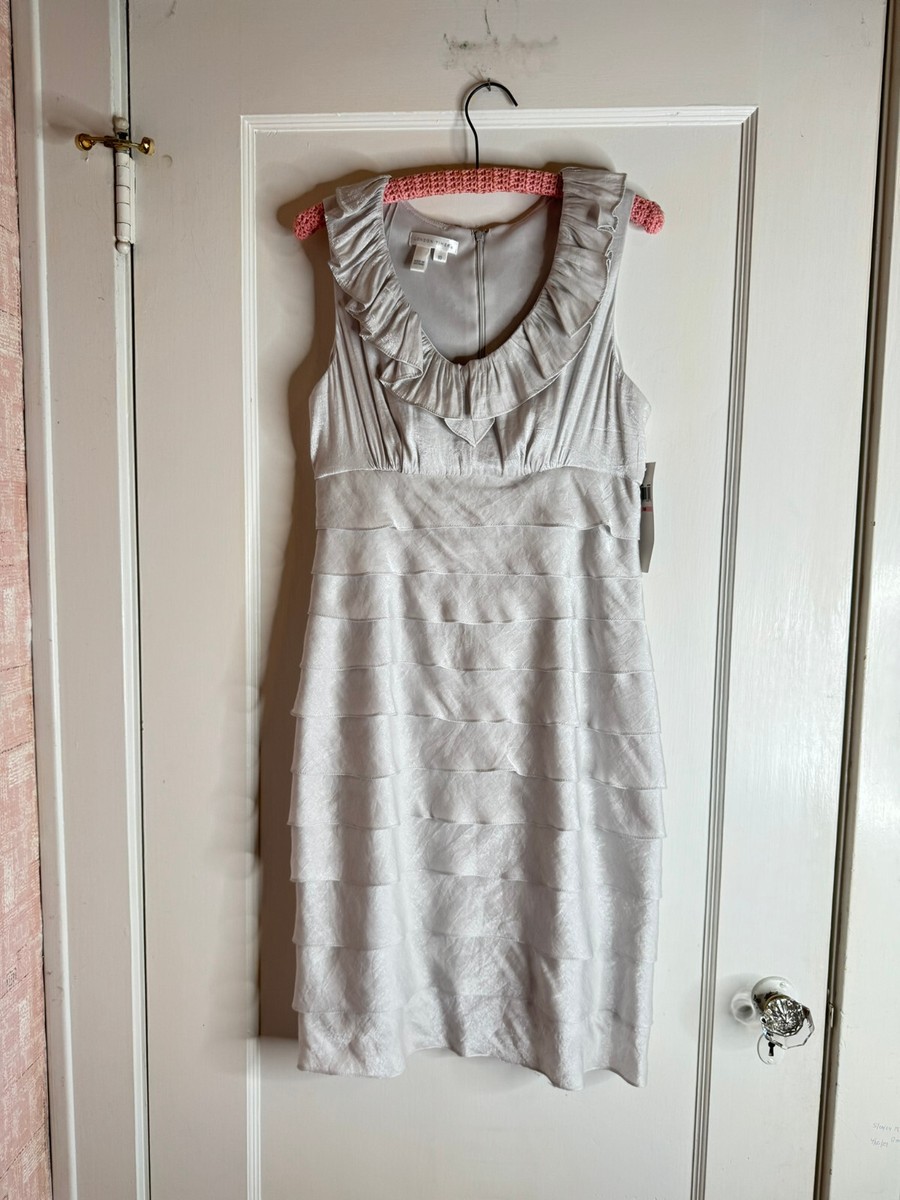 London Times Grey Silver cocktail formal dress NWT sz 10 London Times Grey Silver cocktail formal dress NWT sz 10