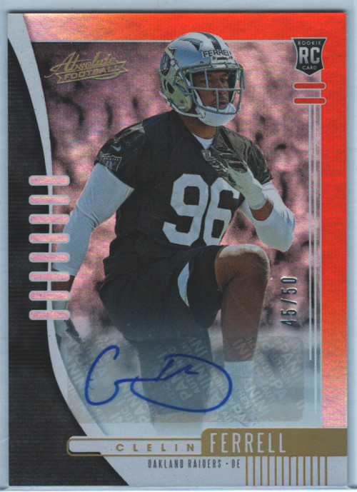 2019 Absolute Signature Rookies Spectrum Orange #181 Clelin Ferrell Auto /50