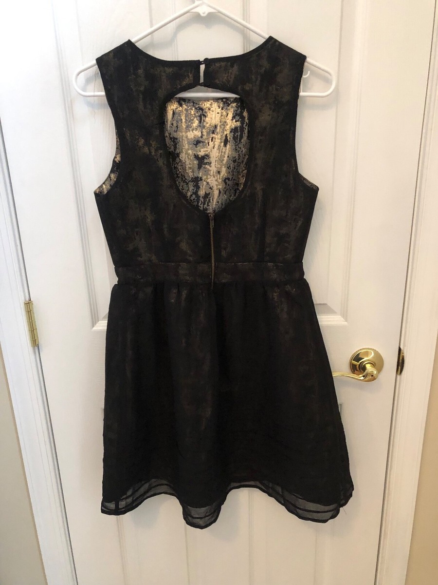 forever 21 black gold dress Plus Size Lace-Up Mini Dress Black / 1X