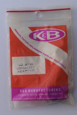 Vintage K&B RC PART Engine Model Genuine Part KB 8728 Exhaust Adapter