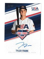 TYLER FRANK 2018 USA Baseball Stars & Stripes CNT Signatures Blue Ink 1/25 Auto