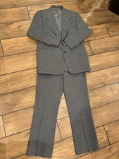 VTG Leisure 1970  s Custom Grey 2 Button Mens Large Suit Set Disco Old Money 2 PC