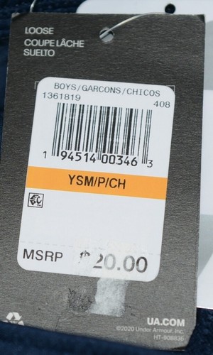 Under Armour Navy Blue Gray Boys Youth Small Loose Fit Shorts - Picture 6 of 7