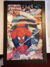 MARVEL ULTIMATE SPIDER-MAN 3D Wall Art MCU Framed Lenticular Hologram 19x12"