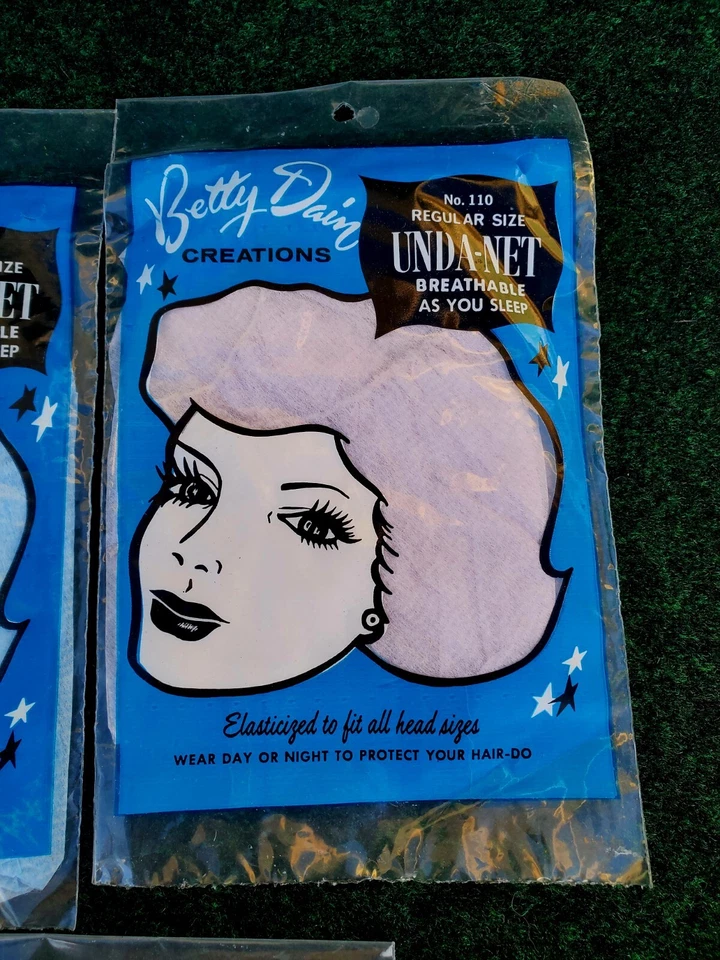 Lote de 5 fundas para cabello Betty Dain Unda-Net #110 tamaño regular transpirables nuevas de colección EE. UU. 1950 Foto 4 de 4