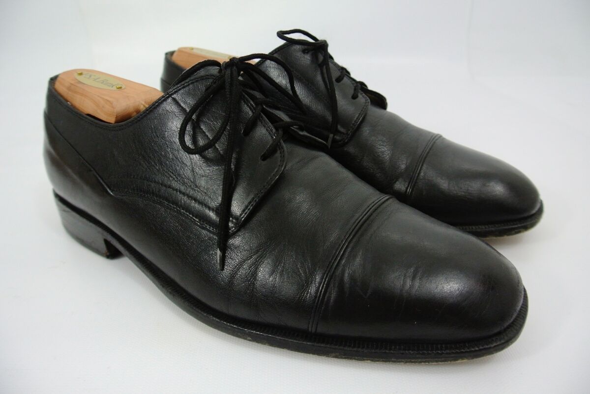 Bally Cap Toe Men's Black Leather Oxford Shoes Style Flex 10 Bally Cap Toe Men's Black Leather Oxford Shoes Style Flex 10