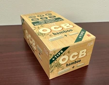 OCB BAMBOO 1 1/4 Rolling Paper + Tips 24ct -Full Box Papers