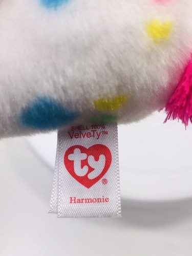 TY VelveTY Beanie Boos Harmonie 6" Polka Dot Unicorn Plush Glitter Eyes Paws Tag - Picture 7 of 7