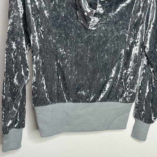 Habitual Girl Girls 12 Blue Marled Crush Velvet Pullover Hoodie Sweatshirt - Picture 6 of 9
