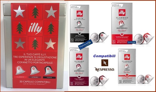 PORTACAPSULE + 100 capsule caffè ILLY x NESPRESSO classico intenso forte  lungo | eBay
