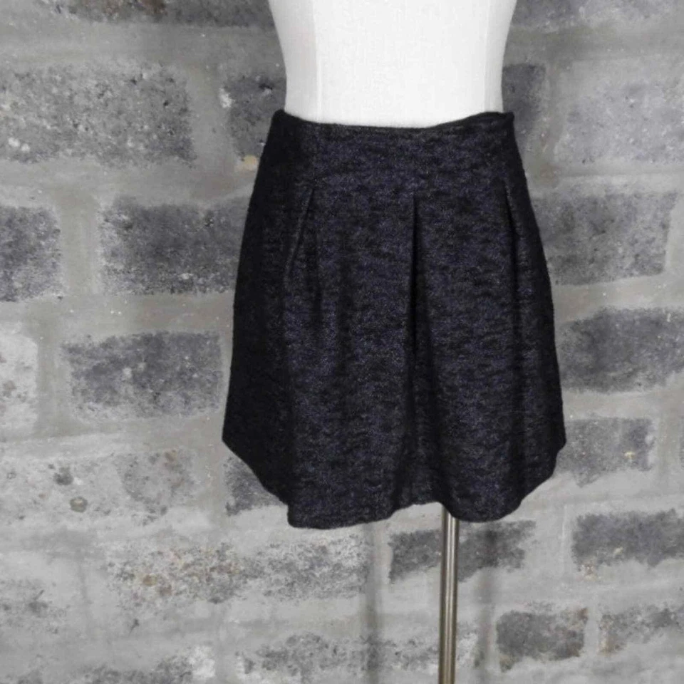 THEORY sz 10 black tweed pleated mini skirt - Image 2 of 4