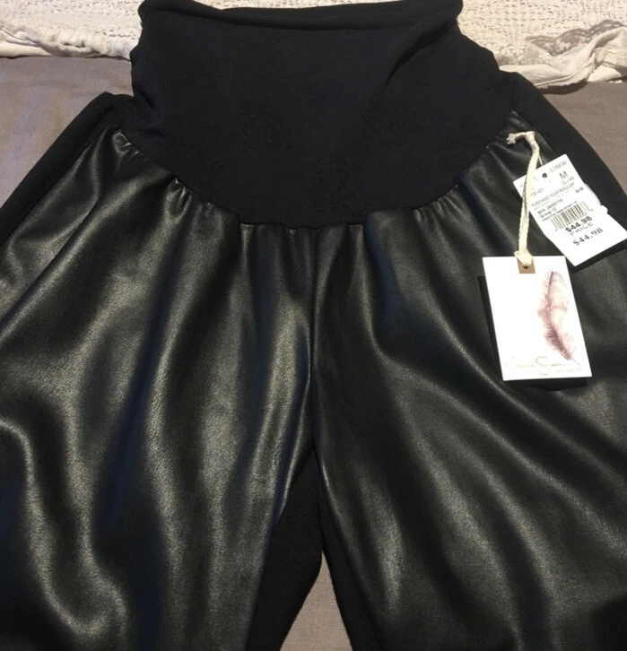 Jessica Simpson Secret Fit Belly Faux Leather Front Maternity Pants Size  Medium