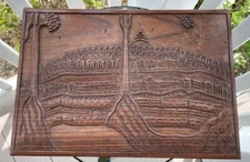 Vintage Hand Carved Wooden Decorative Box BOOK SHAPED