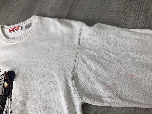 Pivot Rules Golf Sweater White 100% Cotton Golf Design Mens Size XL - Picture 6 of 12