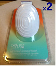 Dual  2.1AMP  2 USB Port Charger UK ONLY wall Plug Adapter 3Pin