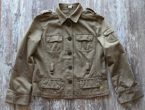 J Crew Jacket M Carmel Military Cargo Utility Embossed metal Buttons pockets - Picture 3 of 17