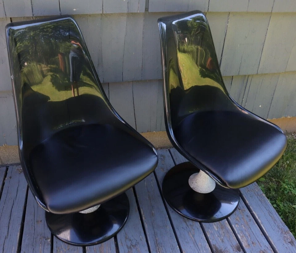 Nice Rare Pair Vintage MCM Mid Century Modern Chromecraft Smoke Lucite Chairs US - Image 2 of 4
