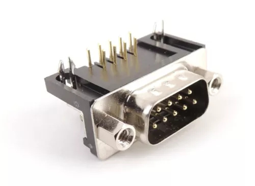 D-Sub DB9 Serial Com Port Connector PCB Mount angled 90° Male Stecker RS232