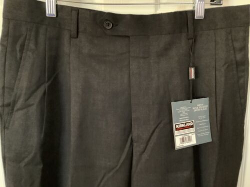 Kirkland Signature Men's wool flat front dress slack Pants 34x-30, 36x30 - Picture 10 of 22