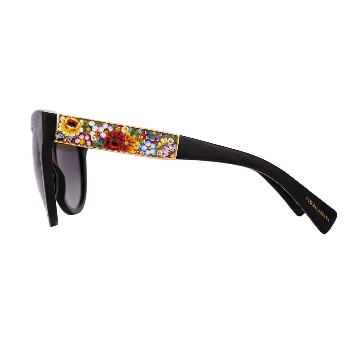 DOLCE & GABBANA Artisian Mosaic Flower Sunglasses DG 4215 Black