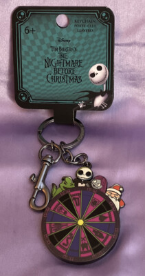 Disney TNBC Nightmare Before Christmas Loungefly Roulette Spinner Keychain NEW