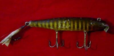 Leurre vintage Creek Chub APPÂT CO BROCHET MUSQUÉ ARTICULÉ bois avec Leurre vintage Creek Chub APPÂT CO BROCHET MUSQUÉ ARTICULÉ bois avec