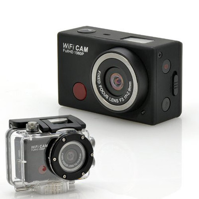 Waterproof Action Camera HD 1080 5 MP WiFi for car dive Sport DV Camcorder Black